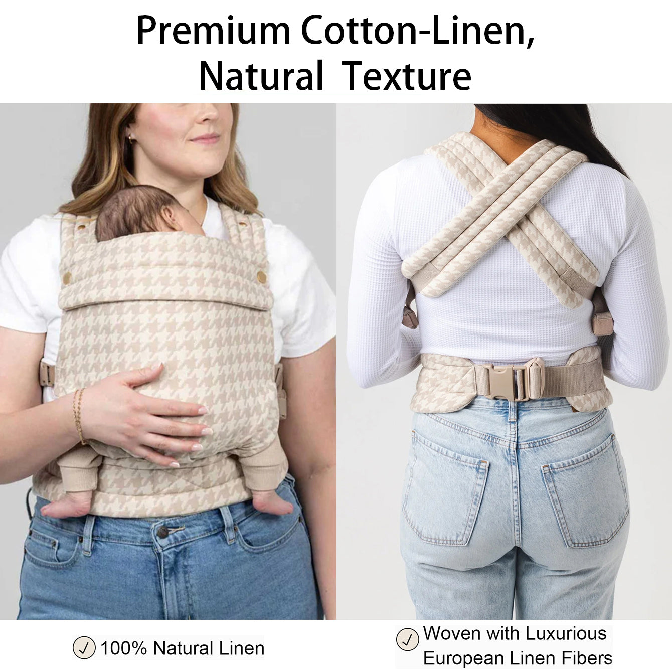 NuzzleHug's Limitless Baby Carrier - Neutral Houndstooth™